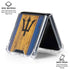 Barbados Flag Dark Wood Galaxy Z Flip6 Clear Case